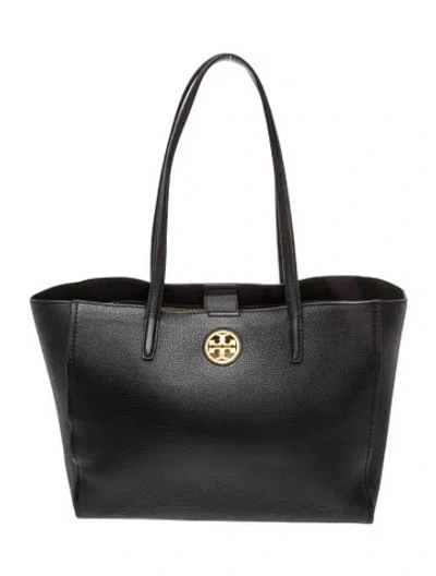 Pre-owned Tory Burch Leather Tote In Black