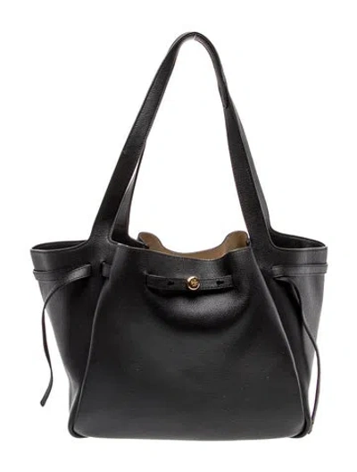 Pre-owned Tory Burch Leather Tote In Black