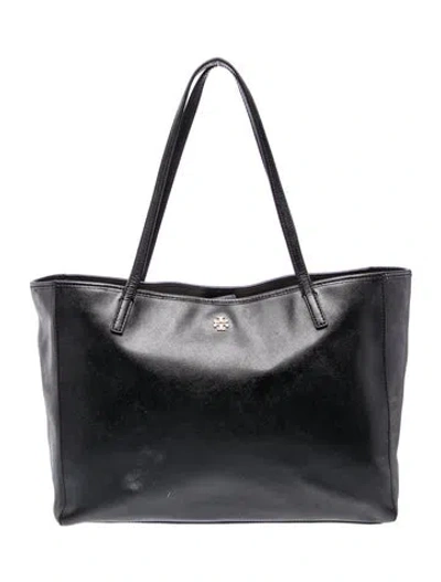 Pre-owned Tory Burch Leather Tote In Black