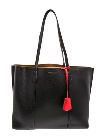 Pre-owned Tory Burch Leather Tote In Black