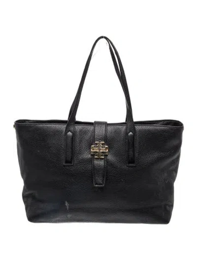 Pre-owned Tory Burch Leather Tote In Black