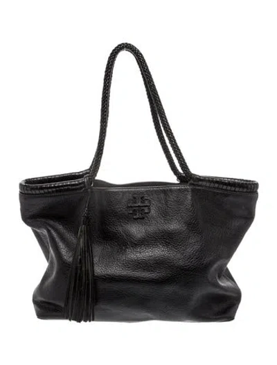 Pre-owned Tory Burch Leather Tote In Black