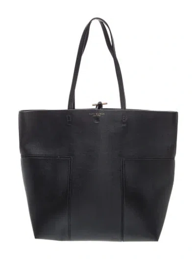 Pre-owned Tory Burch Leather Tote In Black