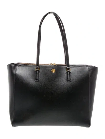 Pre-owned Tory Burch Leather Tote In Black