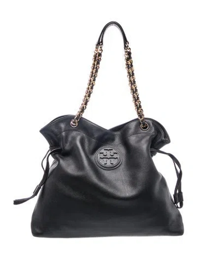 Pre-owned Tory Burch Leather Tote In Black