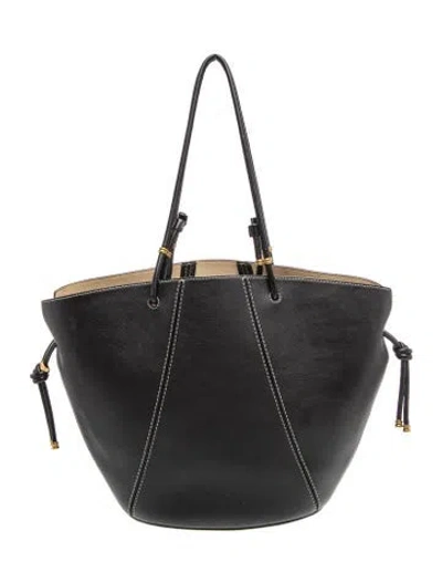 Pre-owned Tory Burch Leather Tote In Black
