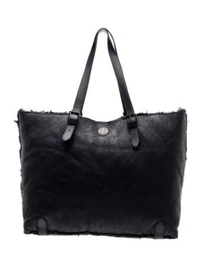 Pre-owned Tory Burch Leather Tote In Blue