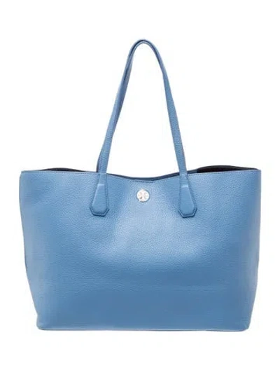 Pre-owned Tory Burch Leather Tote In Blue