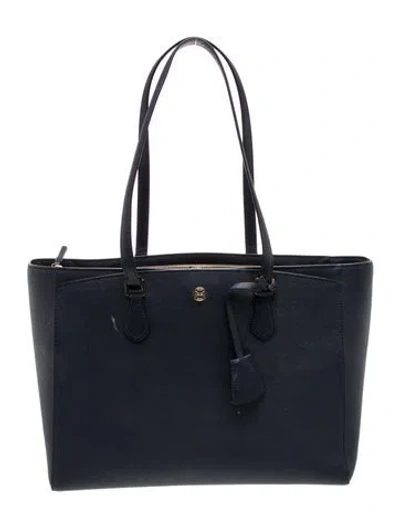 Pre-owned Tory Burch Leather Tote In Blue