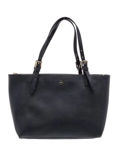 Pre-owned Tory Burch Leather Tote In Blue