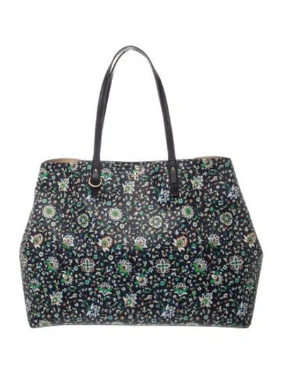 Pre-owned Tory Burch Leather Tote In Blue