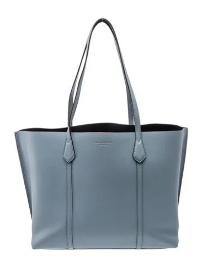 Pre-owned Tory Burch Leather Tote In Blue