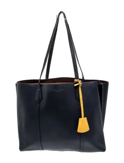 Pre-owned Tory Burch Leather Tote In Blue