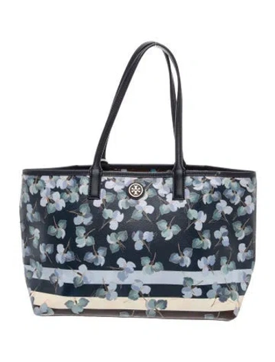 Pre-owned Tory Burch Leather Tote In Blue