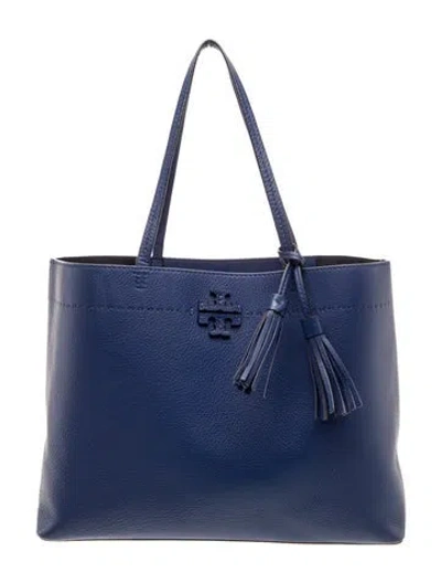 Pre-owned Tory Burch Leather Tote In Blue