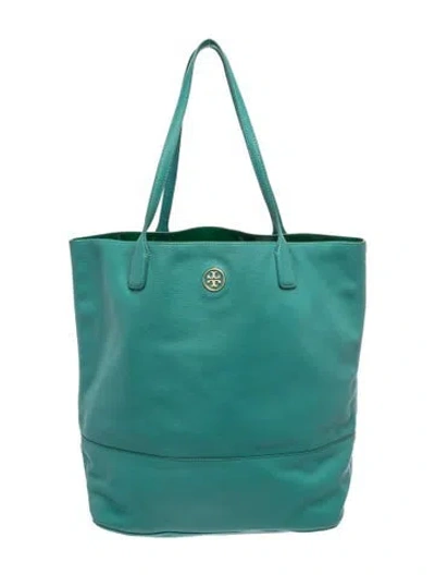 Pre-owned Tory Burch Leather Tote In Blue