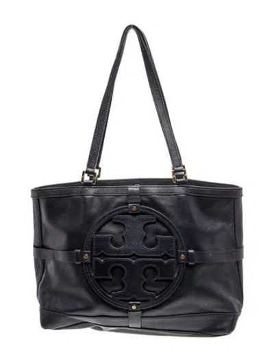 Pre-owned Tory Burch Leather Tote In Blue