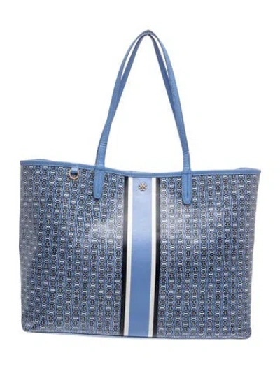 Pre-owned Tory Burch Leather Tote In Blue