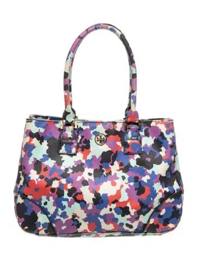 Pre-owned Tory Burch Leather Tote In Blue