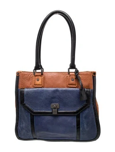 Pre-owned Tory Burch Leather Tote In Blue