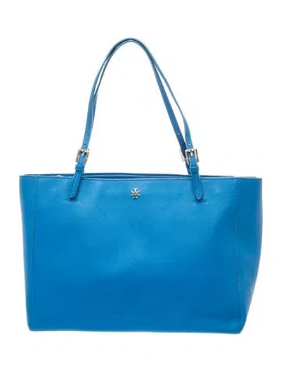 Pre-owned Tory Burch Leather Tote In Blue