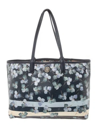 Pre-owned Tory Burch Leather Tote In Blue