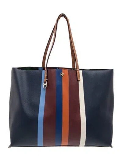 Pre-owned Tory Burch Leather Tote In Blue