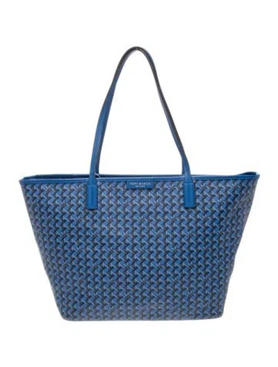 Pre-owned Tory Burch Leather Tote In Blue