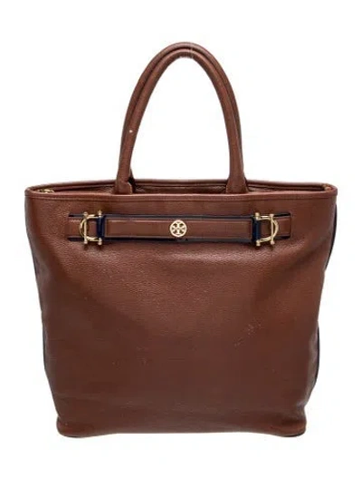 Pre-owned Tory Burch Leather Tote In Brown
