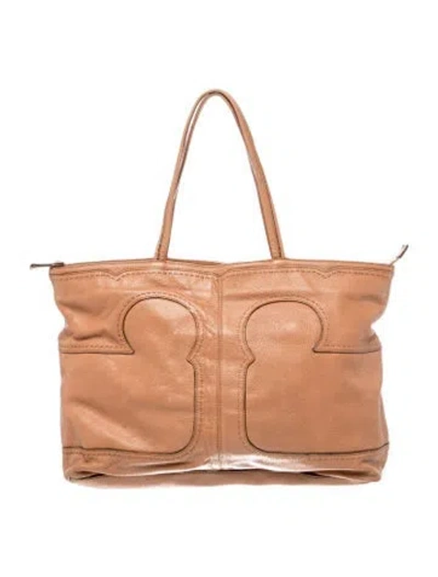 Pre-owned Tory Burch Leather Tote In Brown