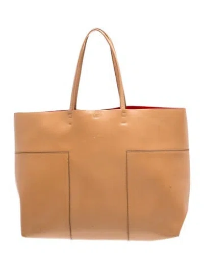 Pre-owned Tory Burch Leather Tote In Brown