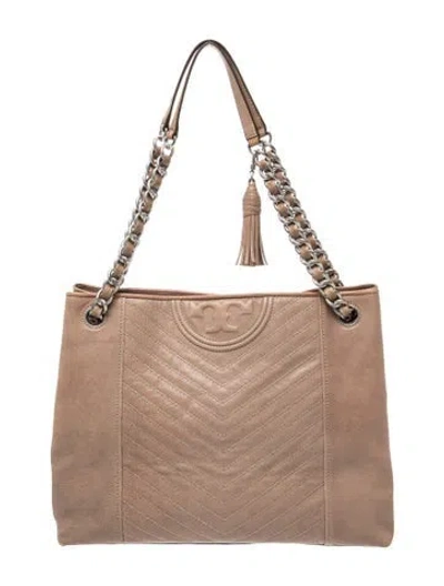 Pre-owned Tory Burch Leather Tote In Brown