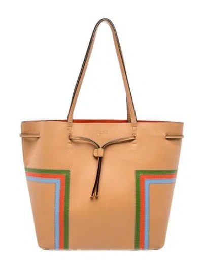 Pre-owned Tory Burch Leather Tote In Brown