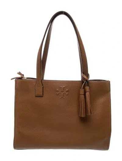 Pre-owned Tory Burch Leather Tote In Brown
