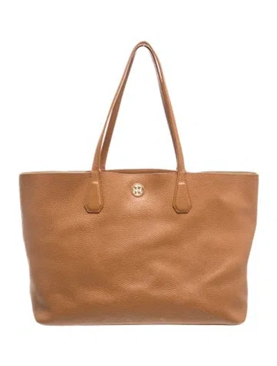 Pre-owned Tory Burch Leather Tote In Brown