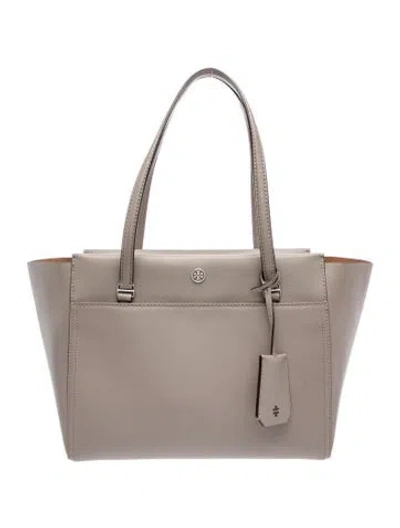 Pre-owned Tory Burch Leather Tote In Gray