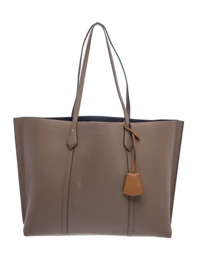 Pre-owned Tory Burch Leather Tote In Gray