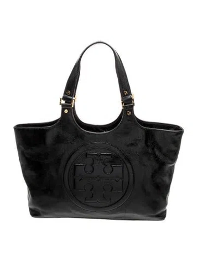 Pre-owned Tory Burch Leather Tote In Grey