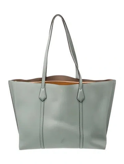 Pre-owned Tory Burch Leather Tote In Grey