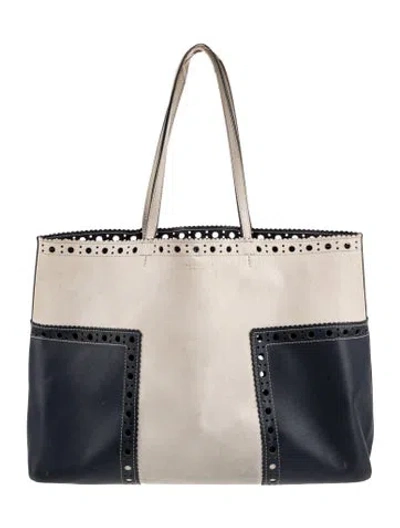 Pre-owned Tory Burch Leather Tote In Neutral