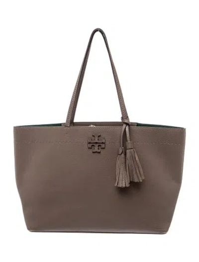 Pre-owned Tory Burch Leather Tote In Neutral