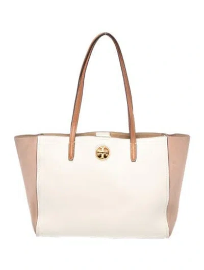Pre-owned Tory Burch Leather Tote In Neutral