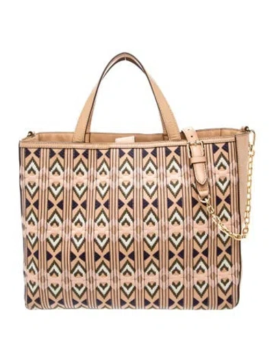 Pre-owned Tory Burch Leather Tote In Neutral