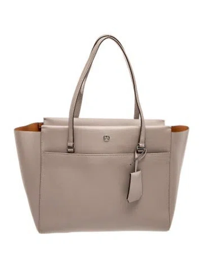 Pre-owned Tory Burch Leather Tote In Neutral