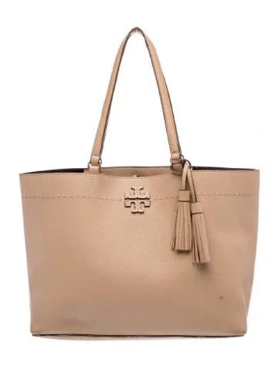 Pre-owned Tory Burch Leather Tote In Neutral