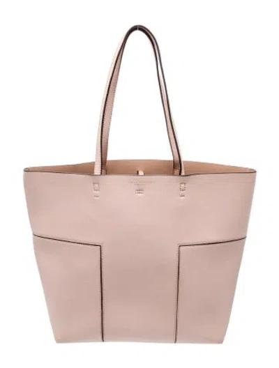 Pre-owned Tory Burch Leather Tote In Neutral