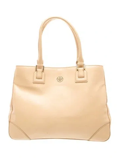 Pre-owned Tory Burch Leather Tote In Neutral