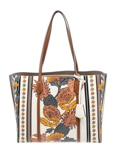 Pre-owned Tory Burch Leather Tote In Neutral