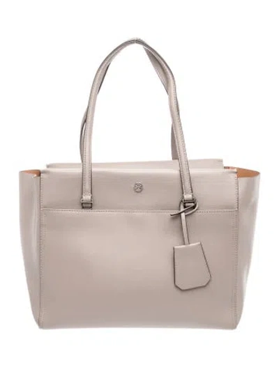 Pre-owned Tory Burch Leather Tote In Neutrals