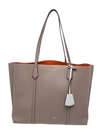 Pre-owned Tory Burch Leather Tote In Neutrals